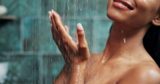 Water,,Shower,And,Hands,Of,Woman,In,Bathroom,For,Washing